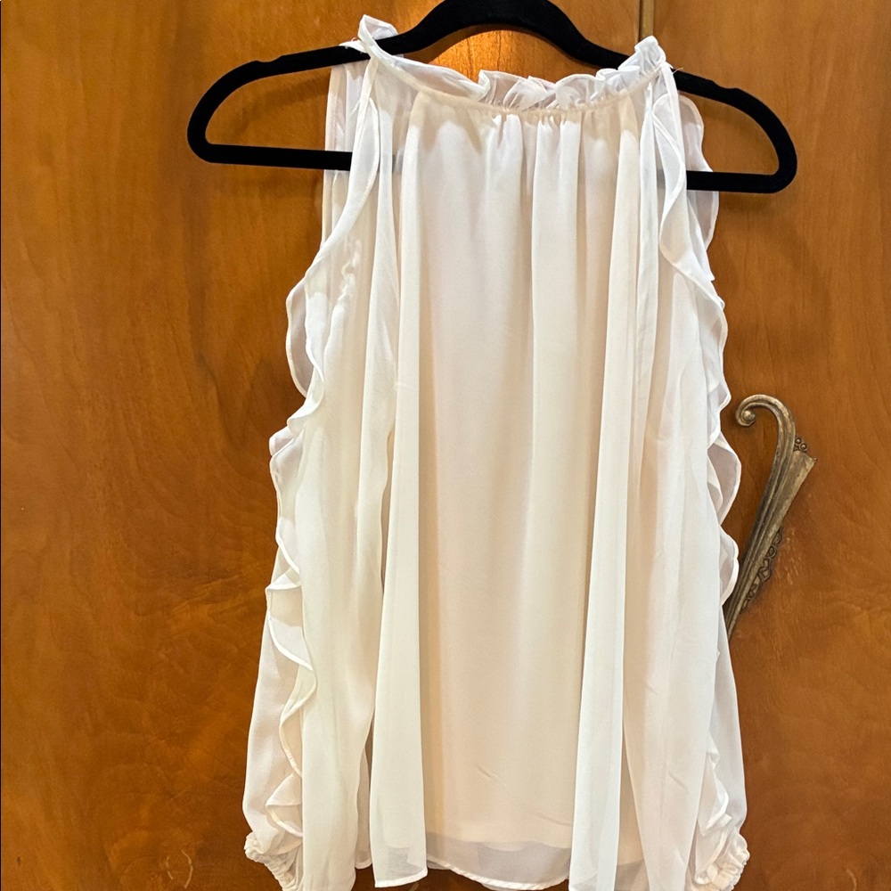 1. State Off-White Ruffle Cold Shoulder Blouse - Picture 5 of 5
